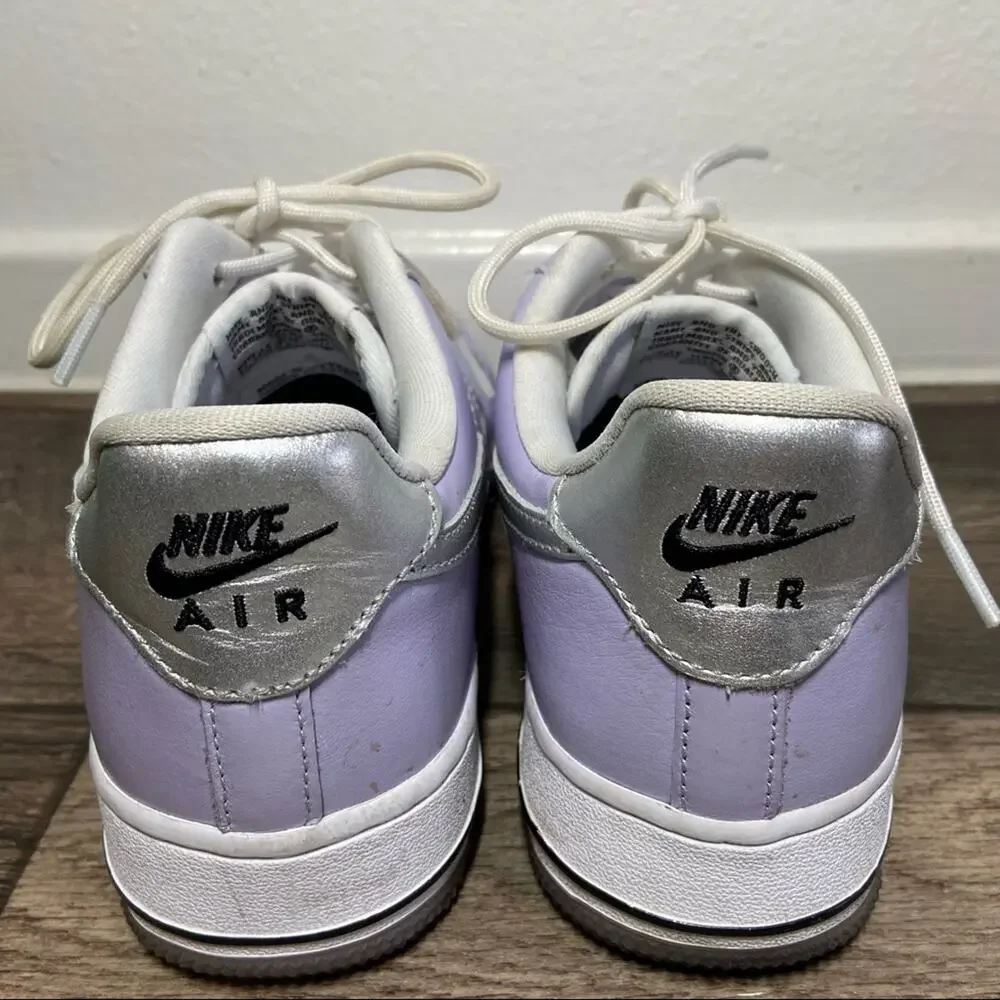 Nike Air Force 1 '07 Sneakers Leather Gum Oxygen Purple/Metallic Silver 8